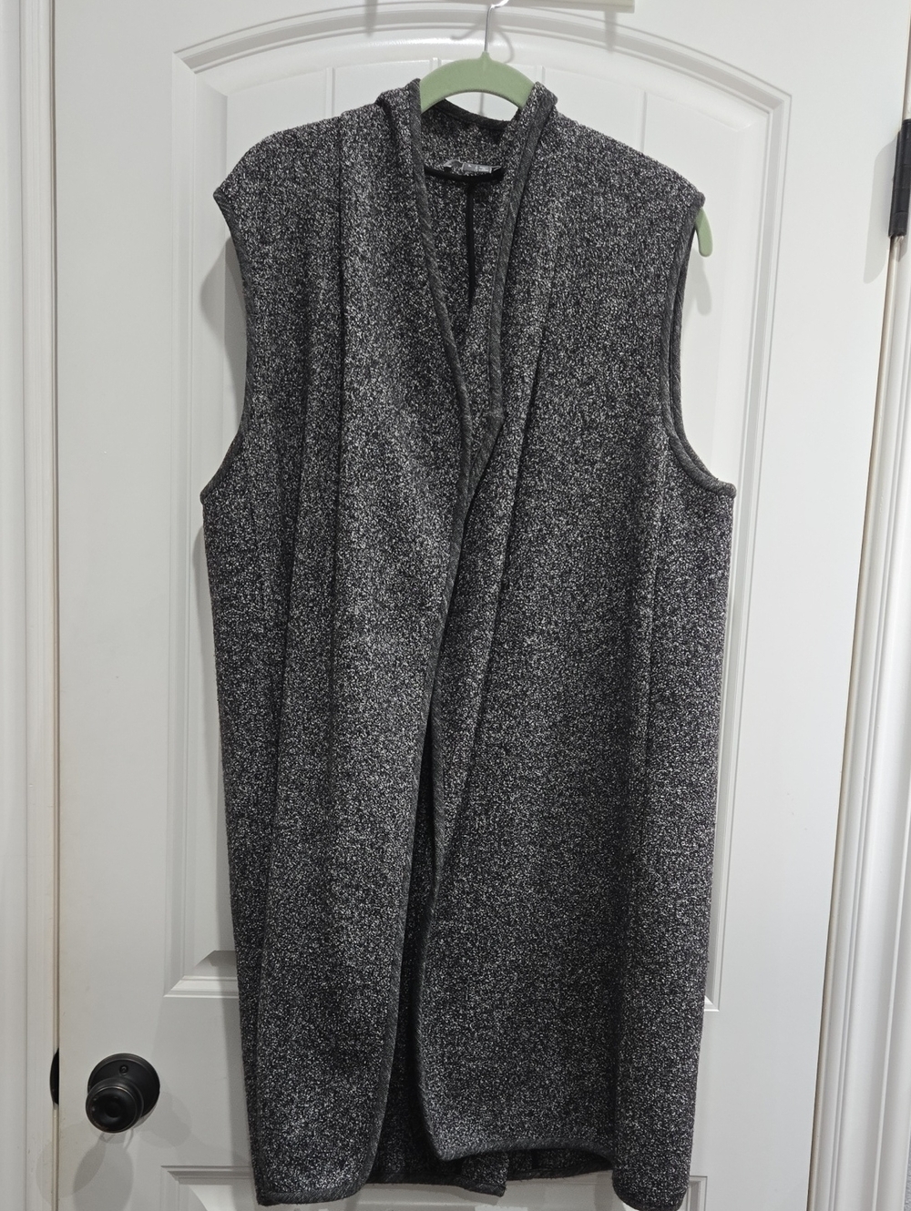 Vince Sleeveless Open-Front Knit Vest - Gray